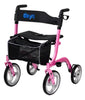 DAYS Superlight Deluxe 4 Wheel Rollator Walker-Pink