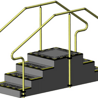 Exercise Stairs with 4 steps up and 4 steps down and stainless steel hand rails