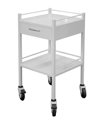 White Powder Coated Medical trolley with drawers