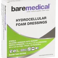 Baremedaical Hydrocellular Foam Dressing with Border 7.5x7.5cm box 10