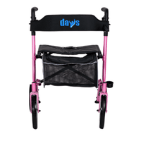 DAYS Superlight Deluxe 4 Wheel Rollator Walker-Pink