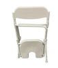 Foldable medical commode chair with padded seat and backrest for healthcare use