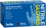 Saniflex Nitrile Gloves - Powder Free - Blue, 100 Pack (Carton of 10 boxes)