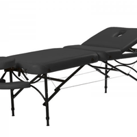 Pacific Medical Portable Massage Table with backrest , height adjustable and face crest in Black
