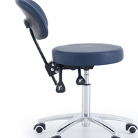 Pacific Round Top Gas Lift Stool with adjustable  Back rest