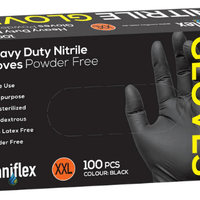 Saniflex Heavy Duty Black Nitrile Gloves-XXLarge