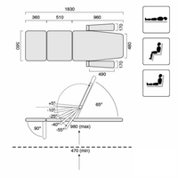 SX Phlebotomy chair schematic drawing