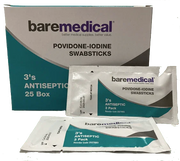 BAREMedical Povidone Iodine Swabsticks, 1% - InterAktiv Health