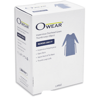 OWear Impervious Isolation Gown-Thumb Loop - 20/box - InterAktiv Health