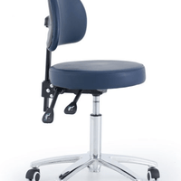 Pacific Round Top Gas Lift Stool with Back Rest - InterAktiv Health