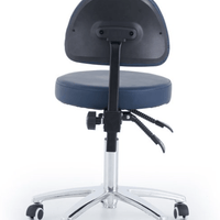 Pacific Round Top Gas Lift Stool with Back Rest - InterAktiv Health