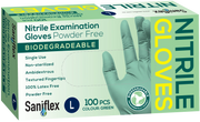 Saniflex Biodegradable Nitrile Gloves- Green 100/ Box - InterAktiv Health