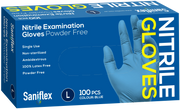 Saniflex Nitrile Gloves - Powder Free - Blue, Carton 1000 Gloves - InterAktiv Health