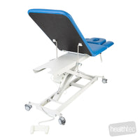 Manually adjustable backrest on Lynx 5 section treatment bed
