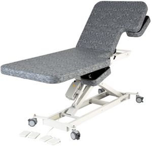 Healthtec Lynx Cardiology Bed with Dual Chest Cut-out.