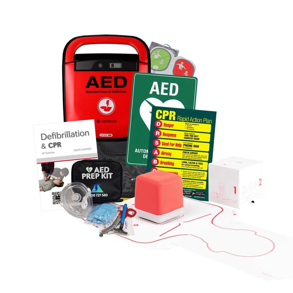 MEDIANA Heart On A15 Adult/Child Defibrillator & Cabinet Package