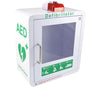 AED wall cabinet with strobe light and alarm in white from Interaktiv health