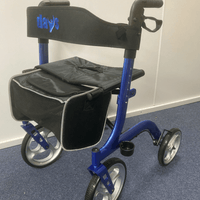 Deluxe Superlight 4 wheeled Rollator Walker with basket attached