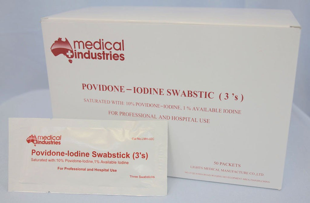 Swab Sticks- 1% Providone Iodine-Medical Industries-InterAktiv Health
