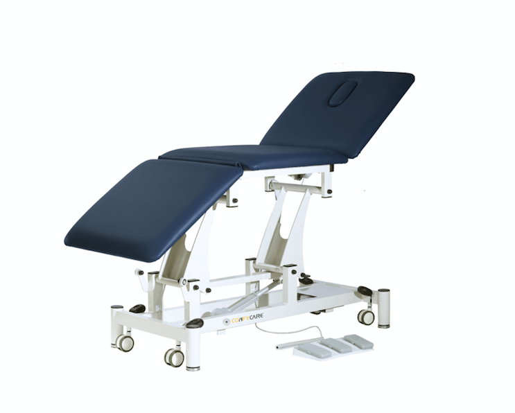 Pacific 3 section treatment bed with electric back rest and electric leg rest