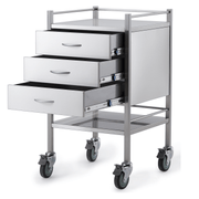 3 drawer stainless steel trolley from Interaktiv Health