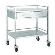 Stainless Steel Dressing Trolley-800mm Wide with 2 Draws -InterAktiv Health