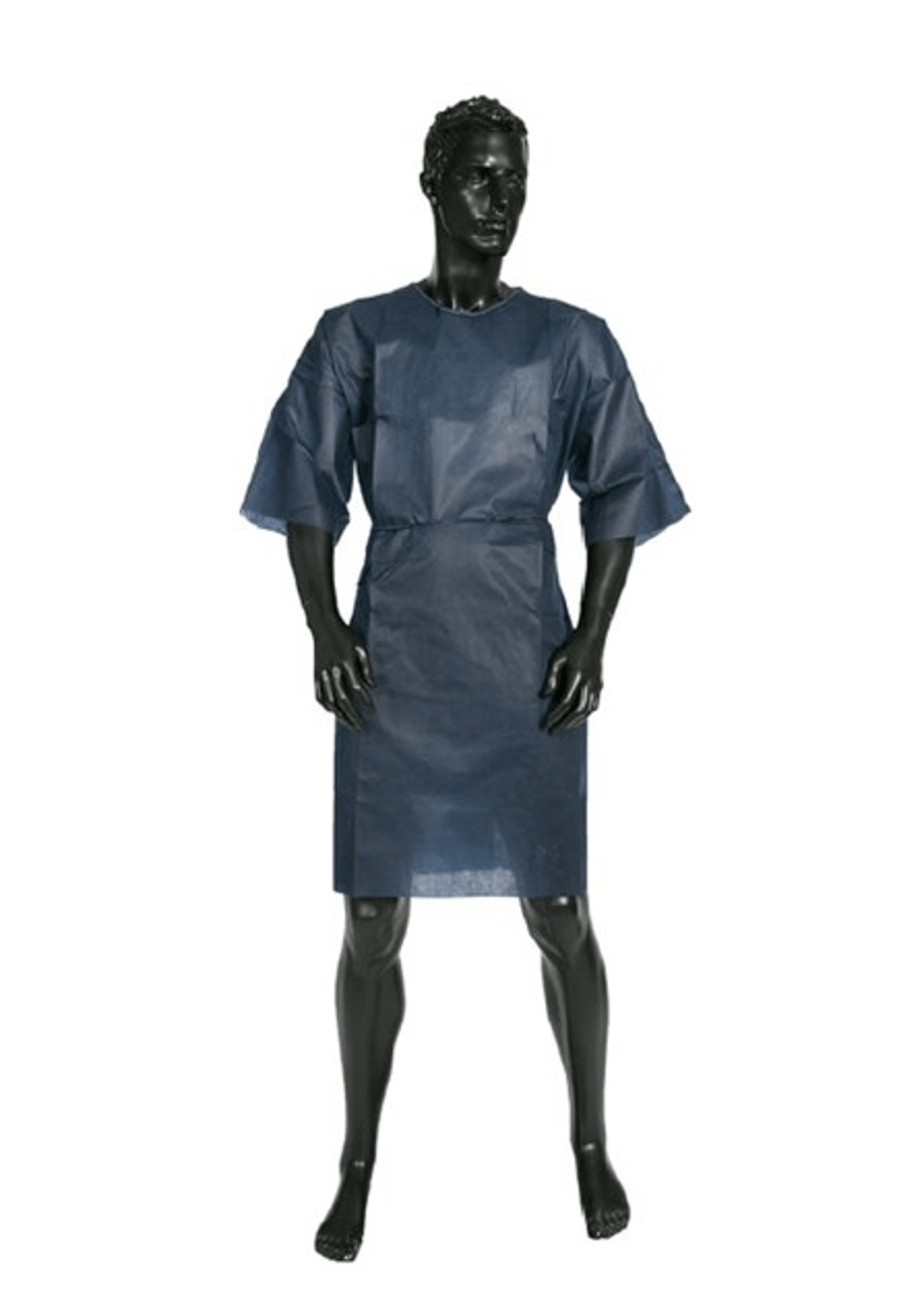 non-woven disposable short sleeve patient gowns