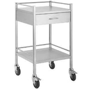 Stainless Steel Trolley 50cm Wide with Draws and Rail-InterAktiv Health