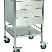 Pacific Medical 3 drawer stainless steel trolley