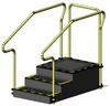 Exercise stairs with 3 steps platform and stainless steel hand rails