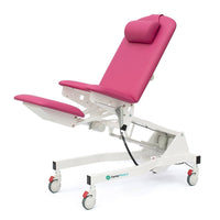 Forme Medical Amethyst Gynea procedure chair, electric height adjustable, electric foot adjustment cushion at InterAktiv health