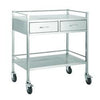 Stainless Steel Dressing Trolley 800mm Wide with 2 Drawers and Rail - InterAktiv Health