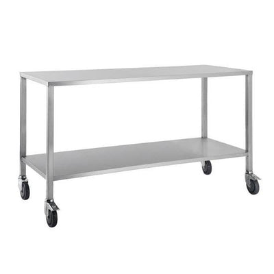 Stainless Steel Trolley 80cm wide -Flat Top with shelf - InterAktiv Health