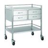 Stainless Steel Trolley 80cm Wide with 4 Drawers - InterAktiv Health