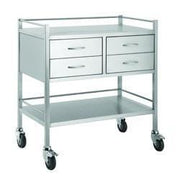 Stainless Steel Trolley 80cm Wide with 4 Drawers - InterAktiv Health
