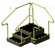 Vectorius Corner Exercise Stairs - 3 Steps Up, 2 Steps Down - InterAktiv Health