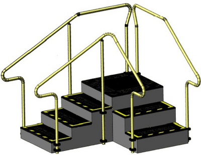 Vectorius Corner Exercise Stairs-4 Steps Up, 3 Steps Down - InterAktiv Health