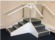 Vectorius Deluxe Corner Exercise Stairs with Height Adjustable Rails - InterAktiv Health