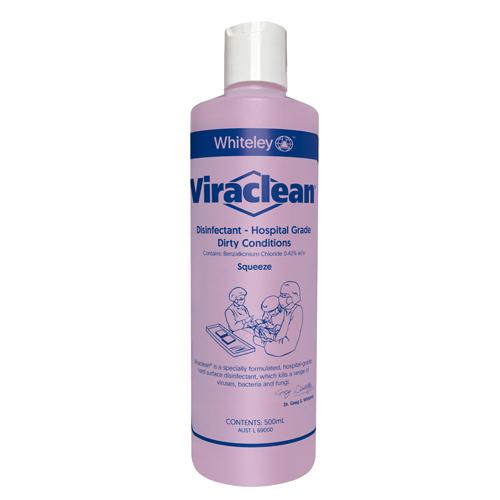 Viraclean hospital grade disinfectant in 500ml sqeeze bottle